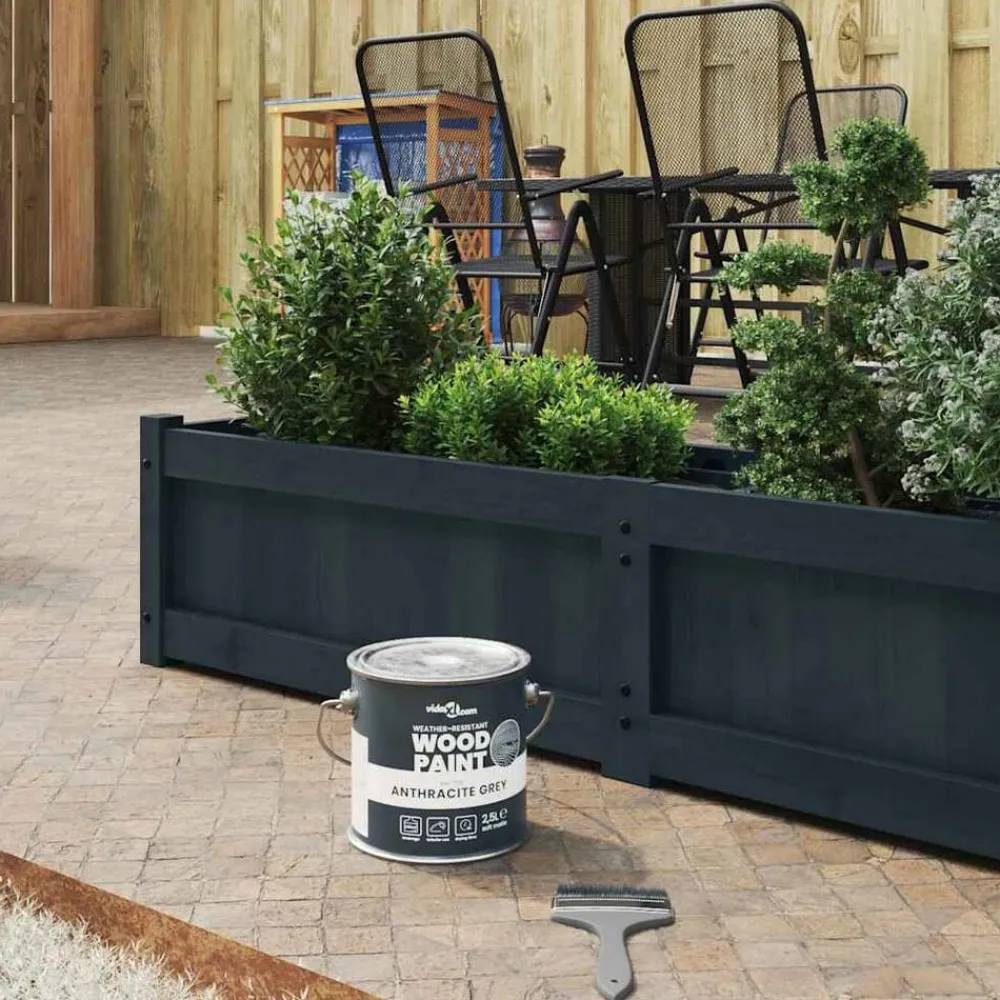 vidaXL Consumibles Para Construcción-Pintura para madera Gris 2,5 L Impresión en pared