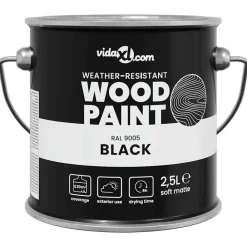 vidaXL Pintura para madera 2,5 L Impresión en pared Negro