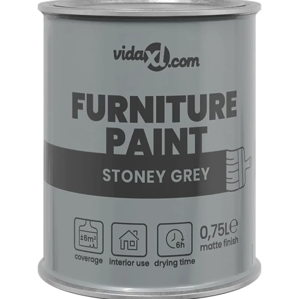 vidaXL Consumibles Para Construcción-Pintura para muebles Gris 0,75 L Impresión en pared