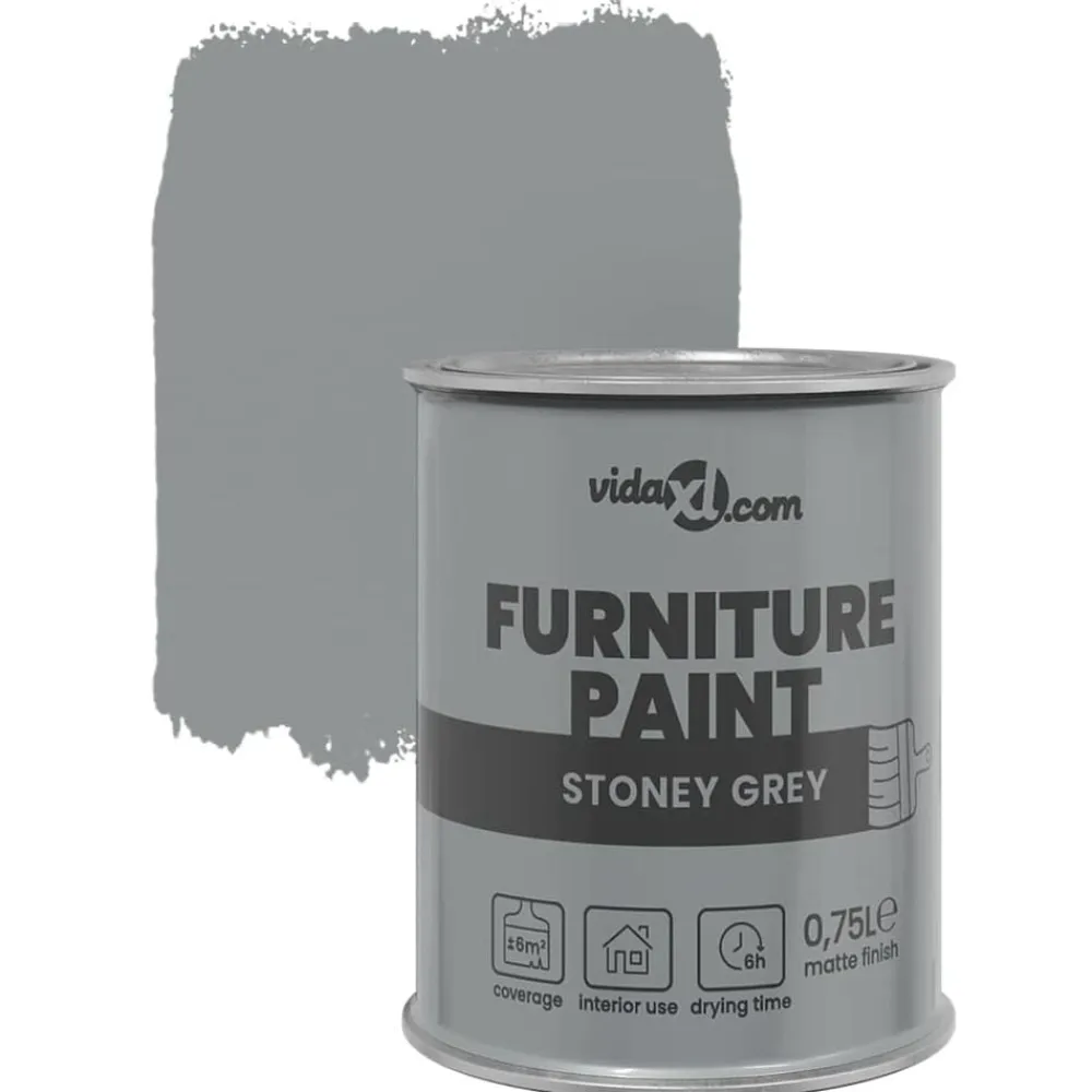 vidaXL Consumibles Para Construcción-Pintura para muebles Gris 0,75 L Impresión en pared