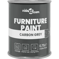 vidaXL Pintura para muebles Gris 0,75 L Impresión en pared Gris carb&oacute;n Outlet