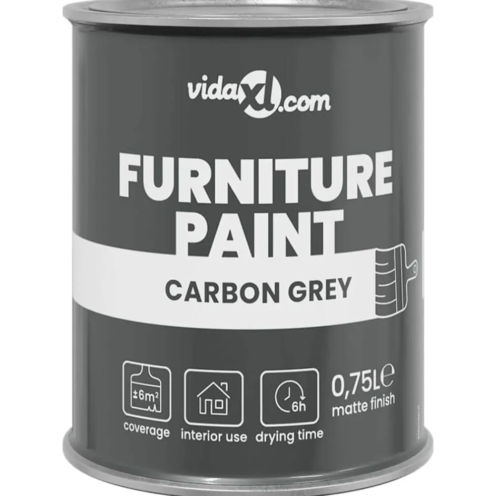 vidaXL Pintura para muebles Gris 0,75 L Impresión en pared Gris carbón Outlet