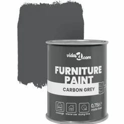 vidaXL Pintura para muebles Gris 0,75 L Impresión en pared Gris carbón Outlet
