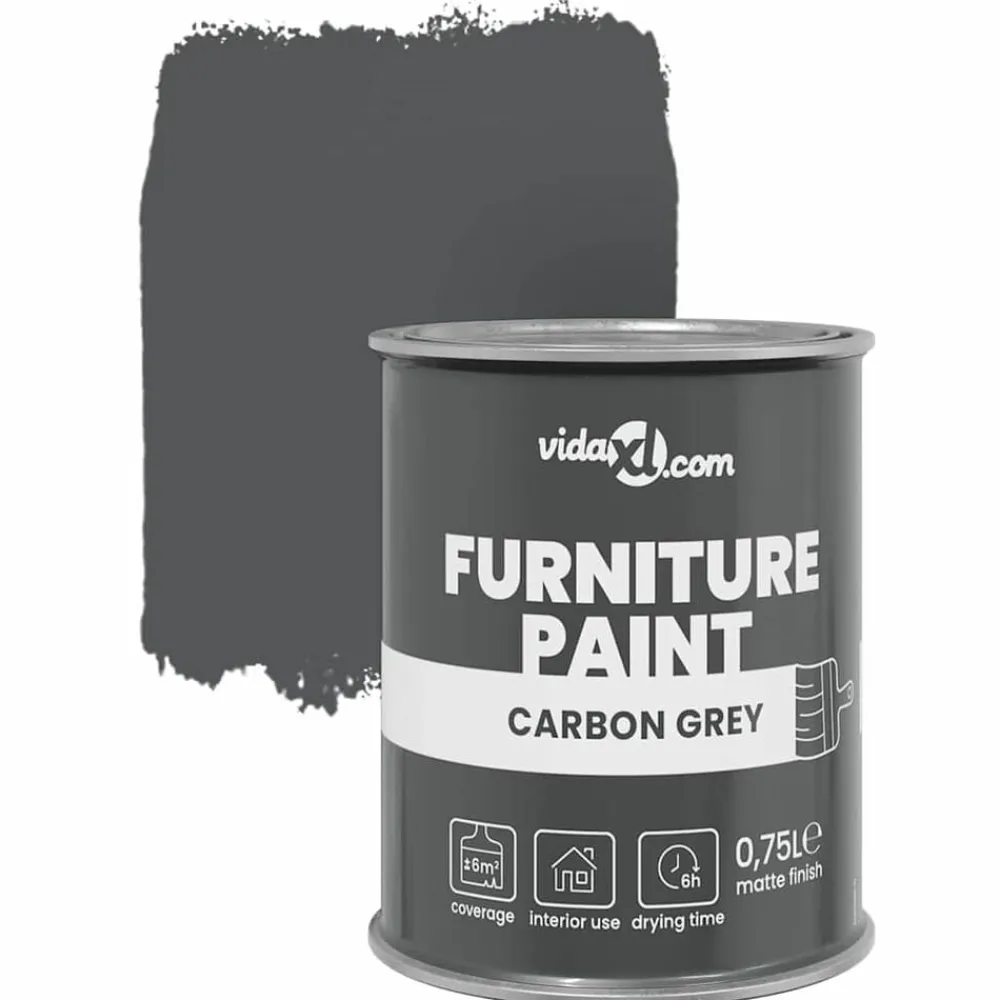 vidaXL Pintura para muebles Gris 0,75 L Impresión en pared Gris carbón Outlet