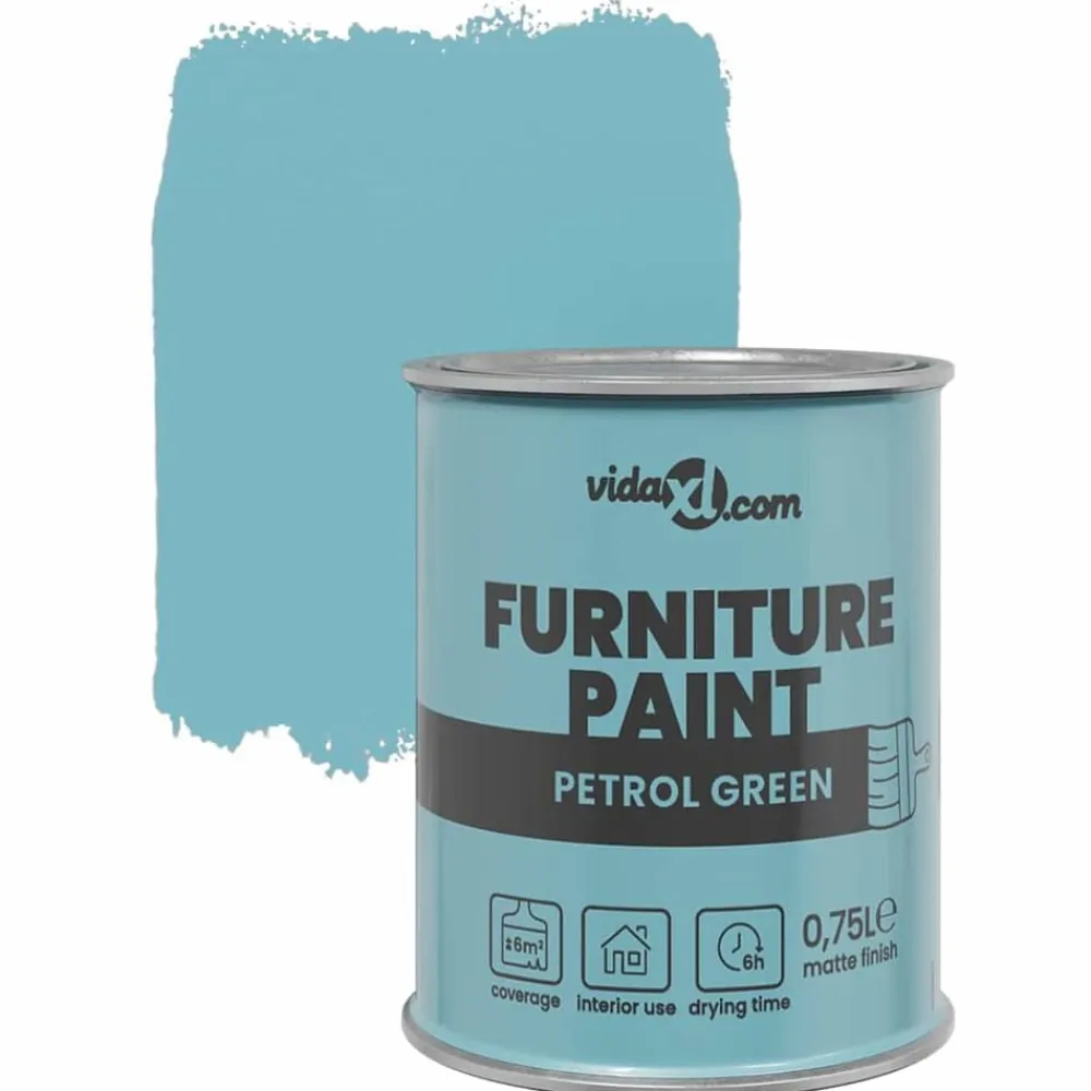 vidaXL Consumibles Para Construcción-Pintura para muebles Verde 0,75 L Impresión en pared