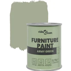 vidaXL Consumibles Para Construcción-Pintura para muebles Verde 0,75 L Impresión en pared