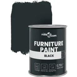 vidaXL Pintura para muebles 0,75 L Impresión en pared Negro Sale