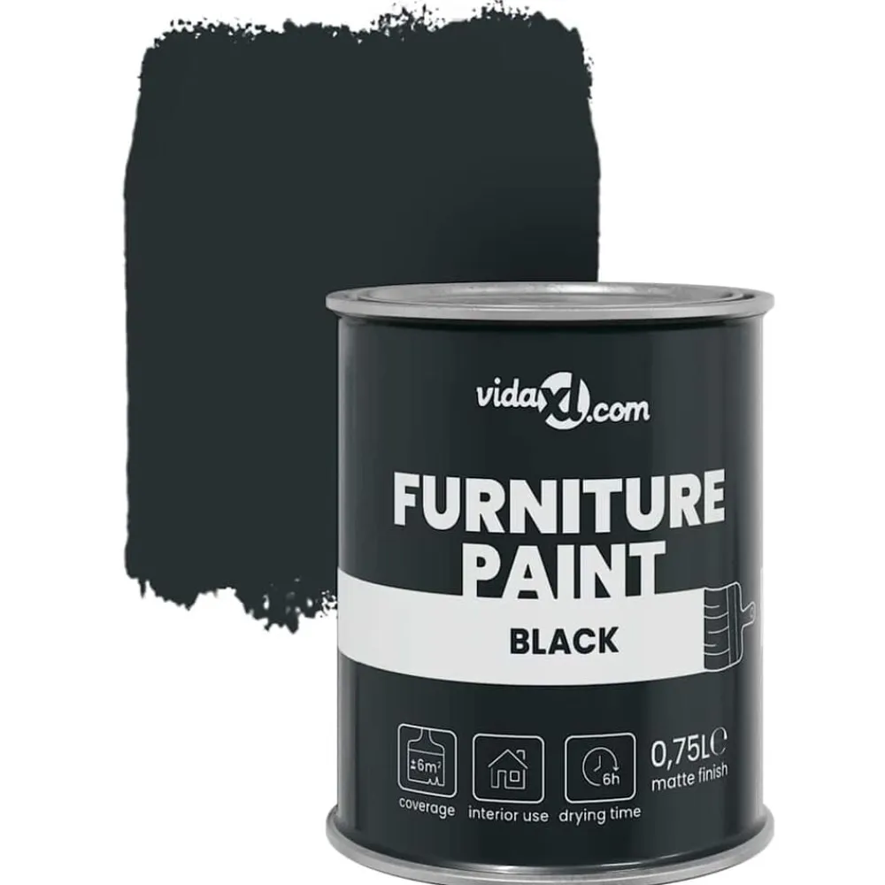 vidaXL Pintura para muebles 0,75 L Impresión en pared Negro Sale