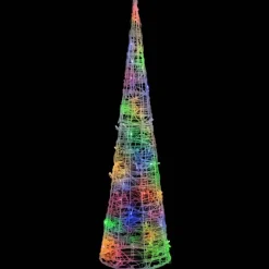 vidaXL Decoración-Pirámide decorativa cono acrílico luces LED de colores 120 cm