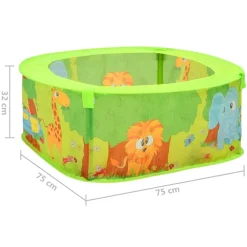 vidaXL Juguetes-Piscina de bolas con 50 bolas para niños 75x75x32 cm