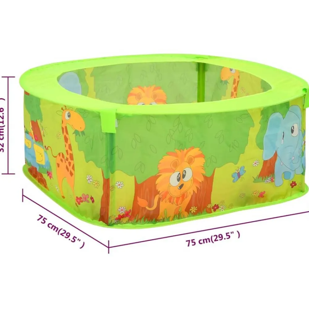 vidaXL Juguetes-Piscina de bolas para niños con 300 bolas 75x75x32 cm