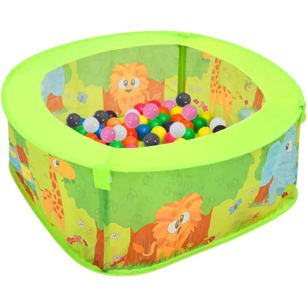 vidaXL Juguetes-Piscina de bolas para niños con 300 bolas 75x75x32 cm