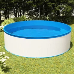 vidaXL Piscina de chapoteo skimmer colgante y bomba 350x90 cm Blanco New