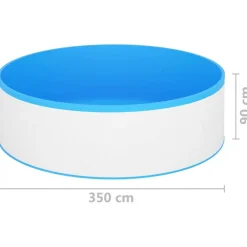 vidaXL Piscina de chapoteo skimmer colgante y bomba 350x90 cm Blanco New