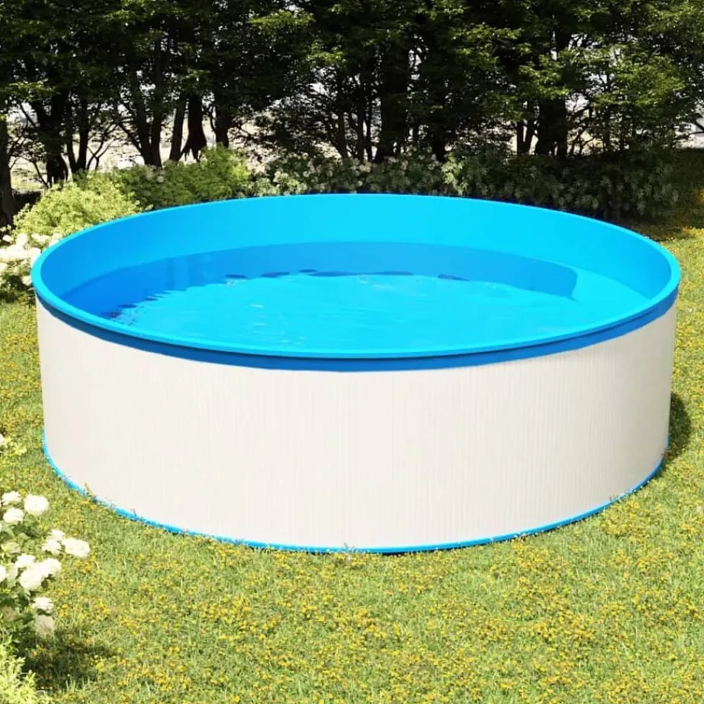 vidaXL Piscina Y Spa-Piscina de chapoteo blanca 350x90 cm