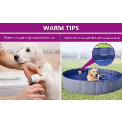 vidaXL Piscina para perros plegable PVC 80x20 cm Azul
