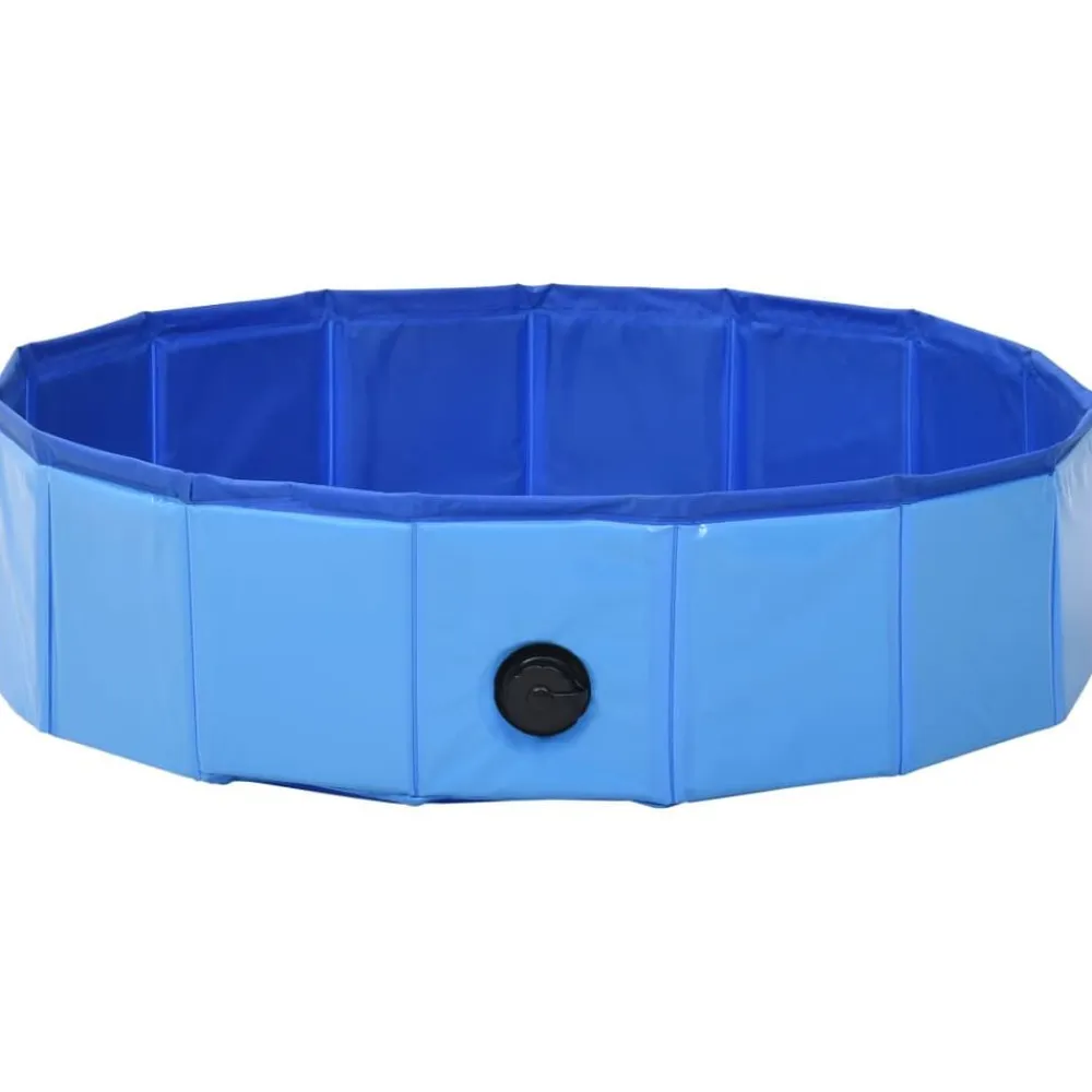 vidaXL Piscina para perros plegable PVC 80x20 cm Azul