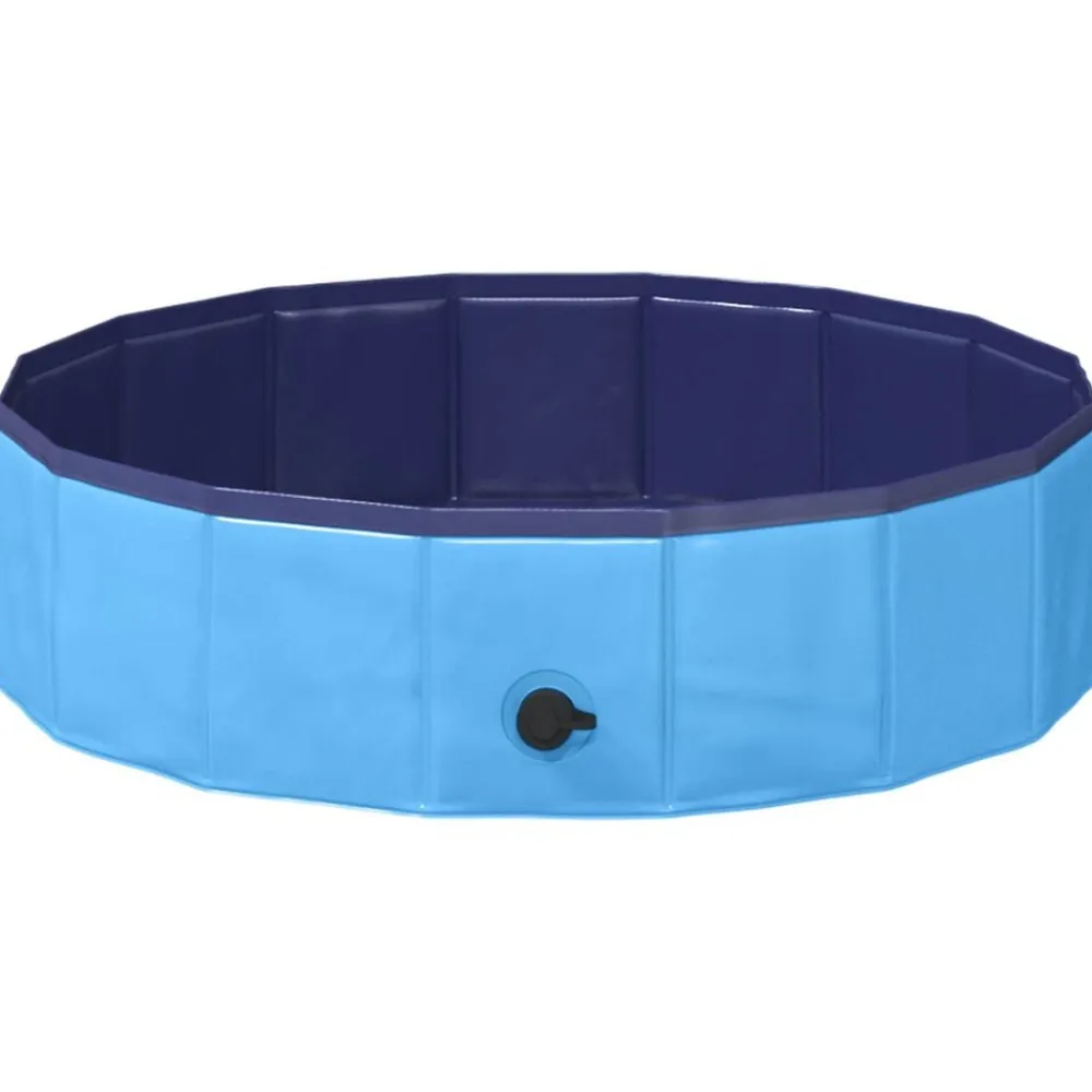 vidaXL Piscina Plegable para Perros 80 x 80 x 20 cm PVC Azul Online