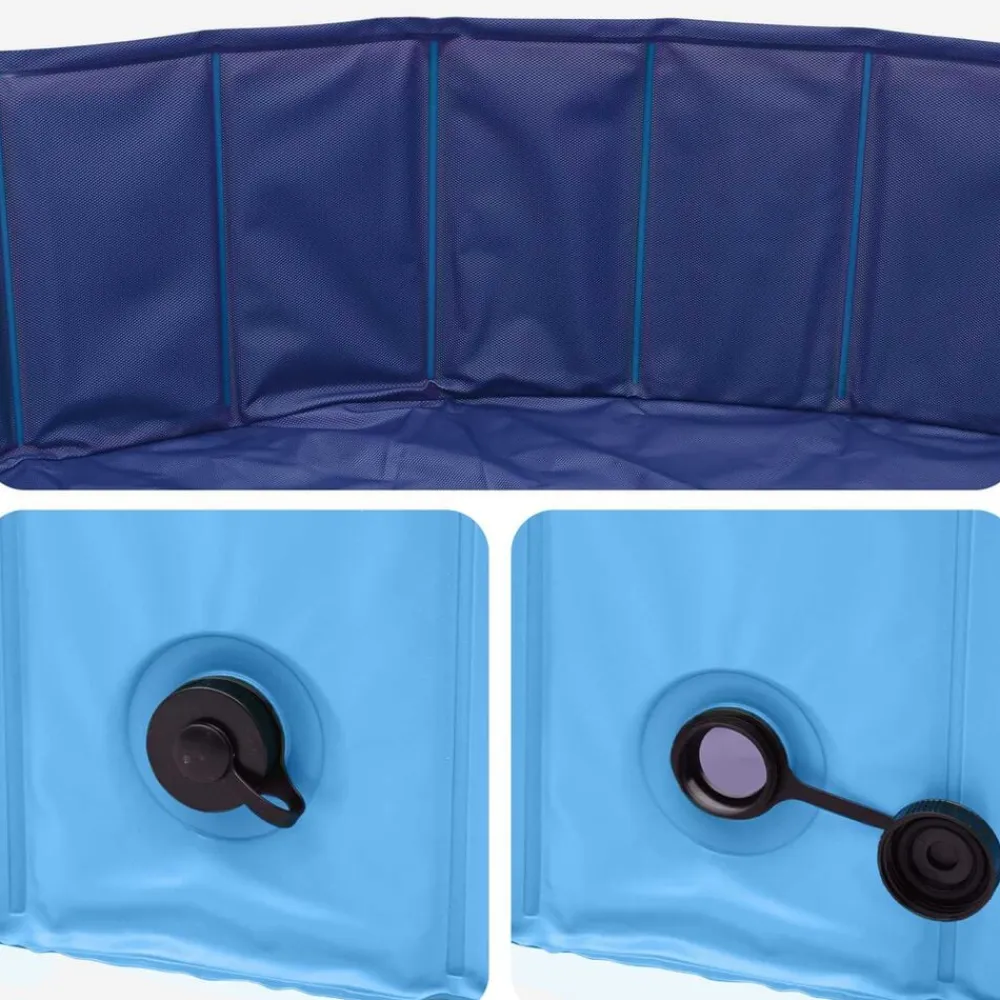 vidaXL Piscina Plegable para Perros 80 x 80 x 20 cm PVC Azul Online