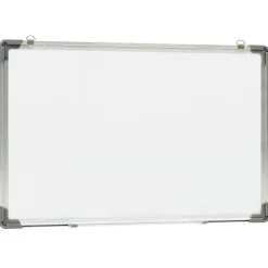vidaXL Material De Oficina-Pizarra magnética de borrado en seco acero blanco 50x35 cm