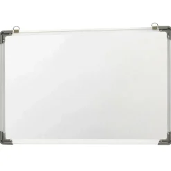 vidaXL Material De Oficina-Pizarra magnética de borrado en seco acero blanco 50x35 cm
