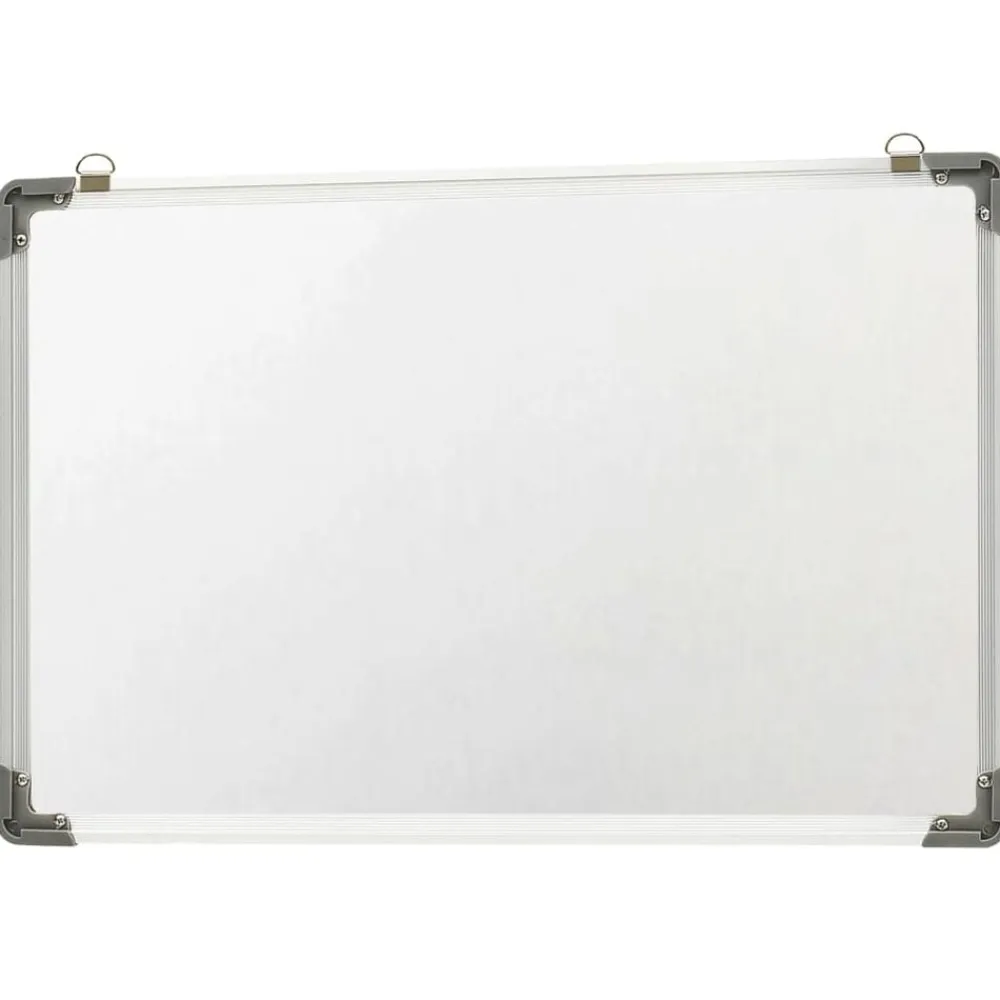 vidaXL Material De Oficina-Pizarra magnética de borrado en seco acero blanco 50x35 cm