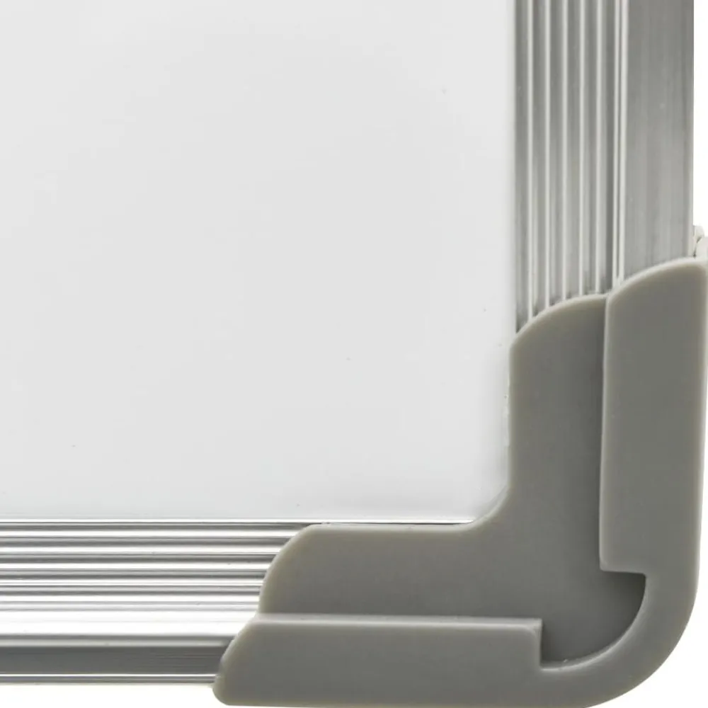 vidaXL Material De Oficina-Pizarra magnética de borrado en seco acero blanco 50x35 cm