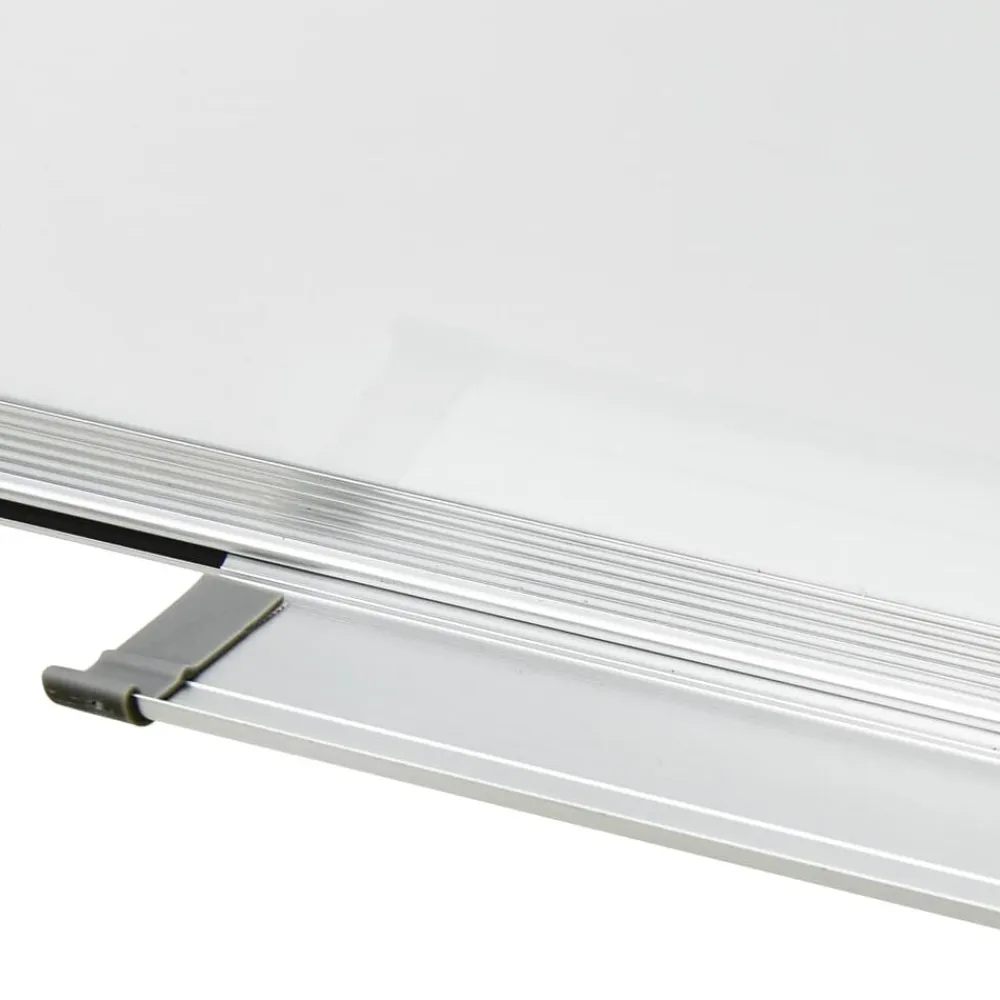 vidaXL Material De Oficina-Pizarra magnética de borrado en seco acero blanco 50x35 cm