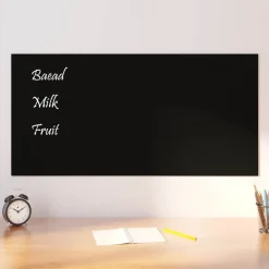 vidaXL Pizarra magnética de pared vidrio templado 100x50 cm Negro Clearance