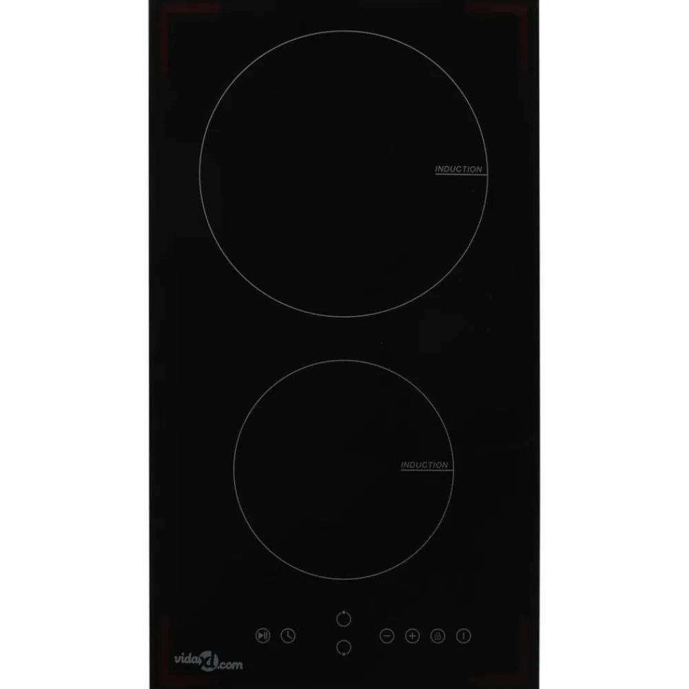 vidaXL Cocina Y Comedor-Placa de inducción con 2 quemadores control táctil 3500 W