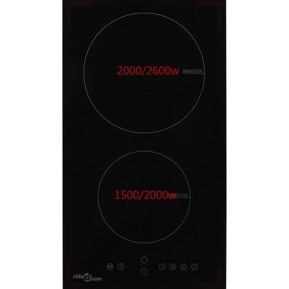 vidaXL Cocina Y Comedor-Placa de inducción con 2 quemadores control táctil 3500 W