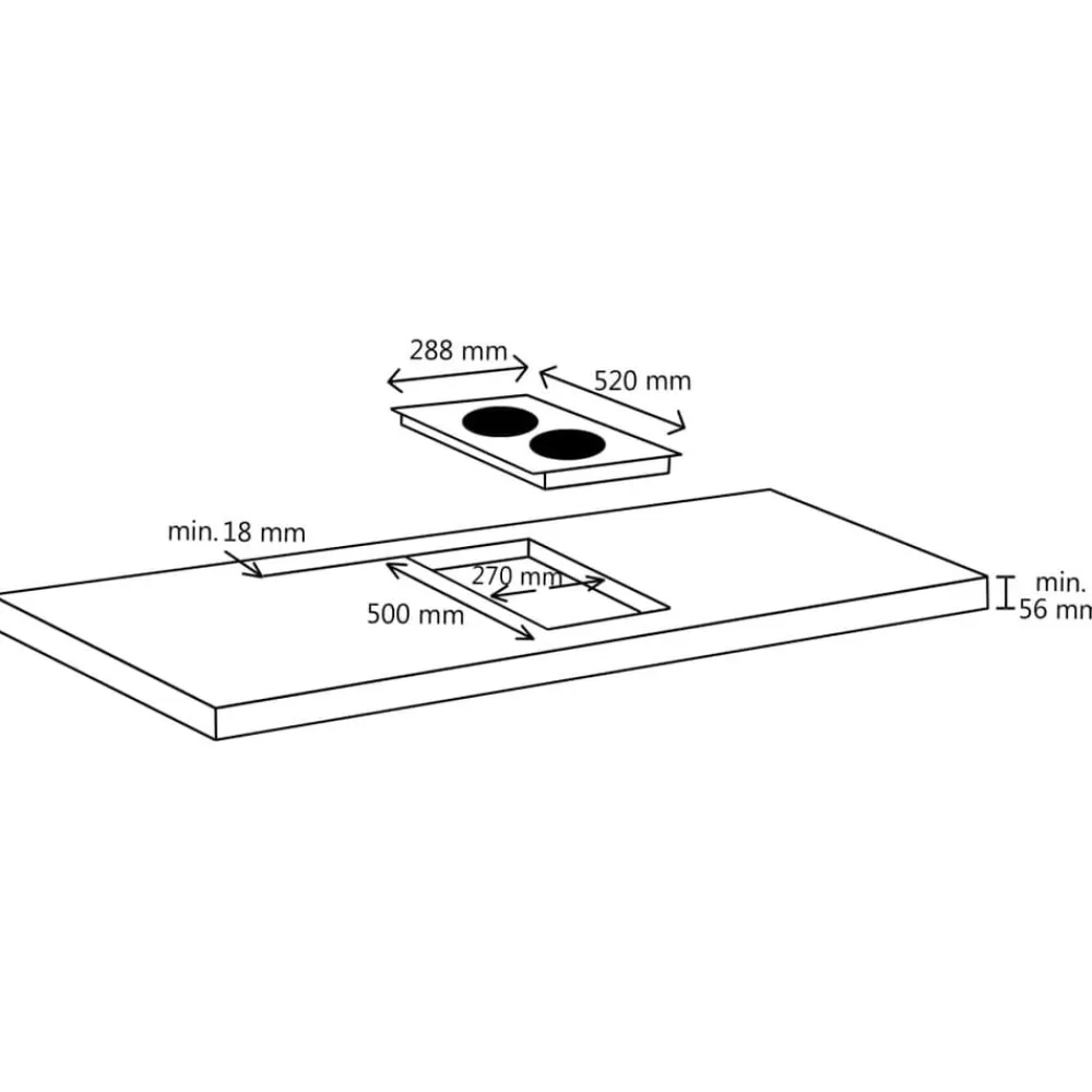 vidaXL Cocina Y Comedor-Placa de inducción con 2 quemadores control táctil 3500 W