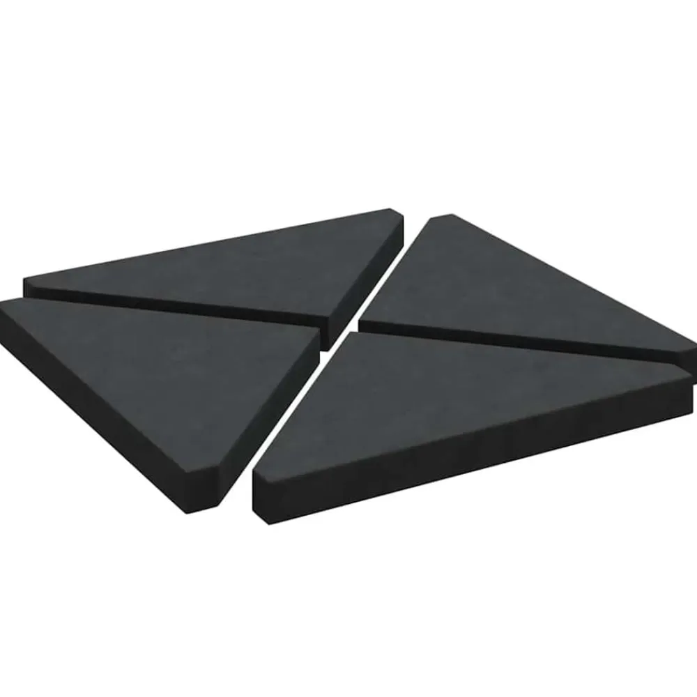 vidaXL Placa de peso para sombrilla 4uds granito triangular 14kg Negro Hot