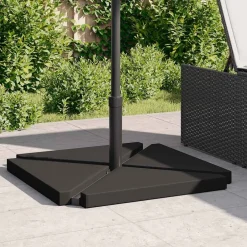 vidaXL Placa de peso para sombrilla 4uds granito triangular 14kg Negro Hot