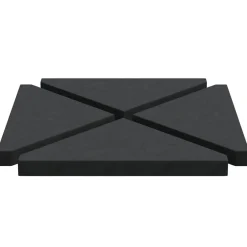 vidaXL Placa de peso para sombrilla 4uds granito triangular 14kg Negro Hot
