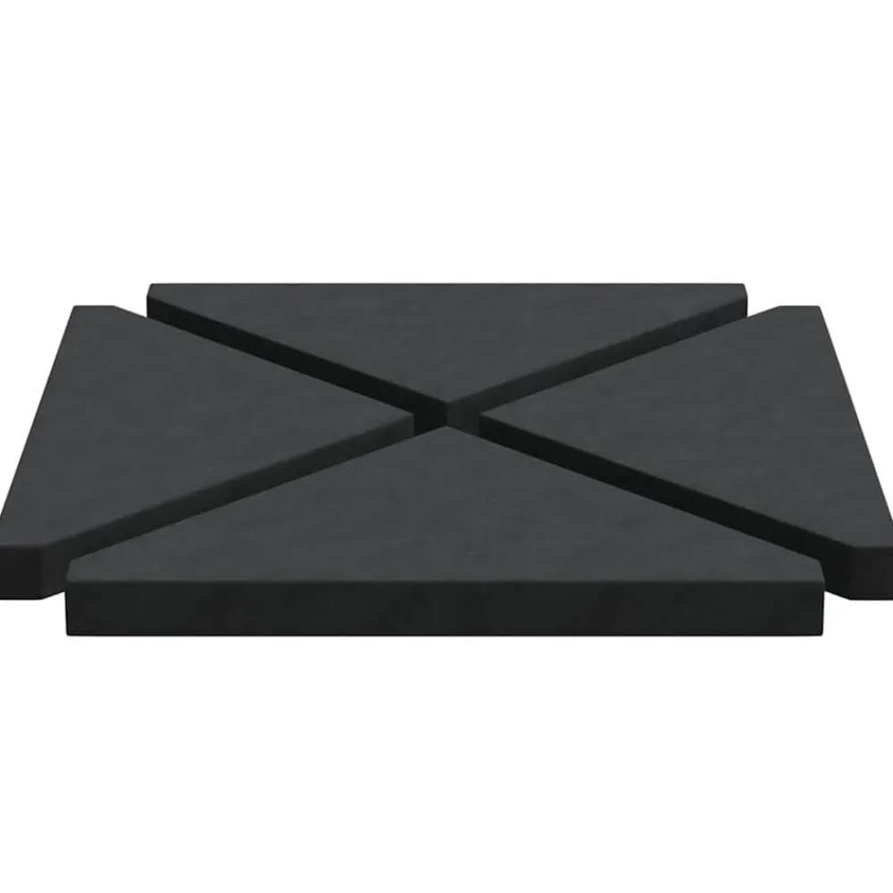 vidaXL Placa de peso para sombrilla 4uds granito triangular 14kg Negro Hot