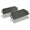 vidaXL Placa parrilla de hierro fundido reversible 38x23cm 2 unidades Clearance