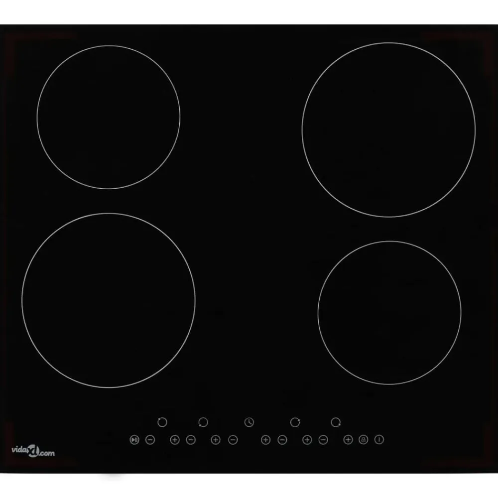 vidaXL Cocina Y Comedor-Placa vitrocerámica 4 quemadores control táctil 6000 W