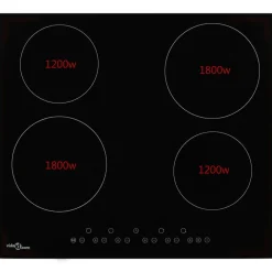 vidaXL Cocina Y Comedor-Placa vitrocerámica 4 quemadores control táctil 6000 W