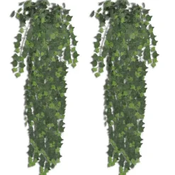 vidaXL Decoración-Planta artificial hiedra 2 unidades 90 cm