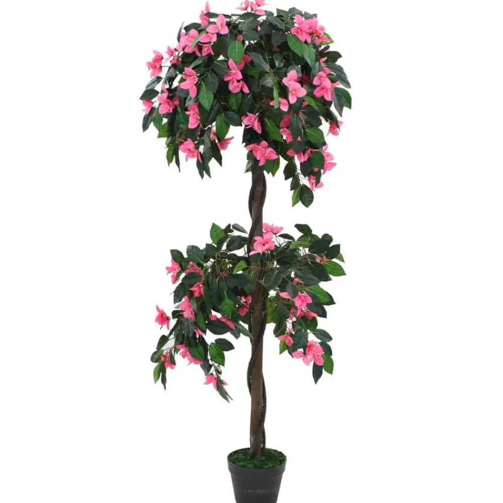 vidaXL Planta artificial azalea con maceta 155 cm verde y Rosa Clearance