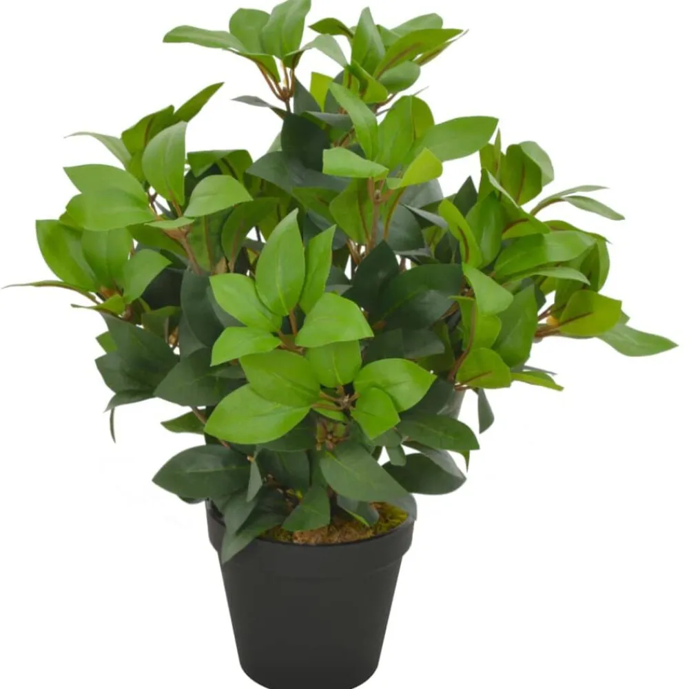 vidaXL Planta artificial árbol de laurel con macetero 40 cm verde New