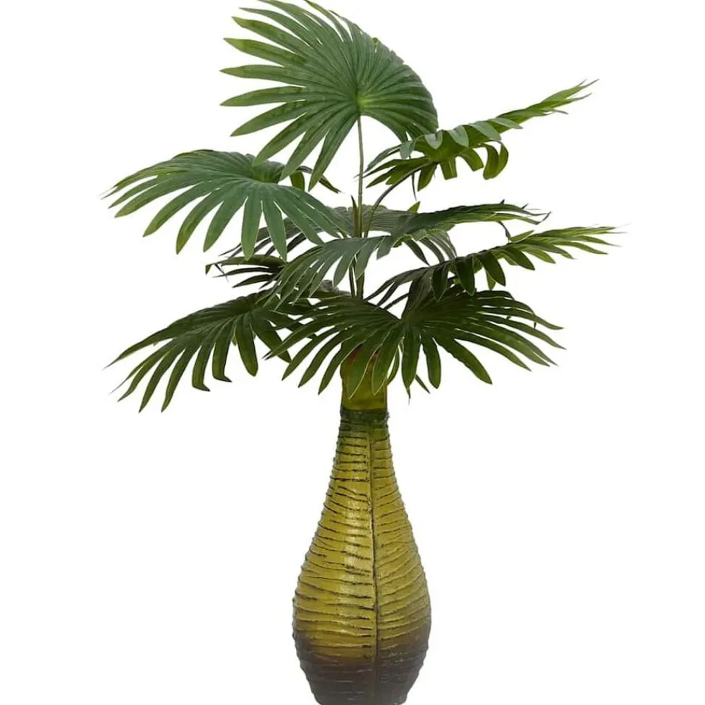 vidaXL Decoración-Planta de palma artificial 9 hojas 65 cm verde