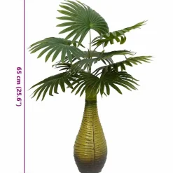 vidaXL Decoración-Planta de palma artificial 9 hojas 65 cm verde