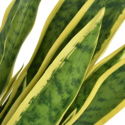 vidaXL Decoración-Planta sansevieria artificial con macetero 90 cm verde