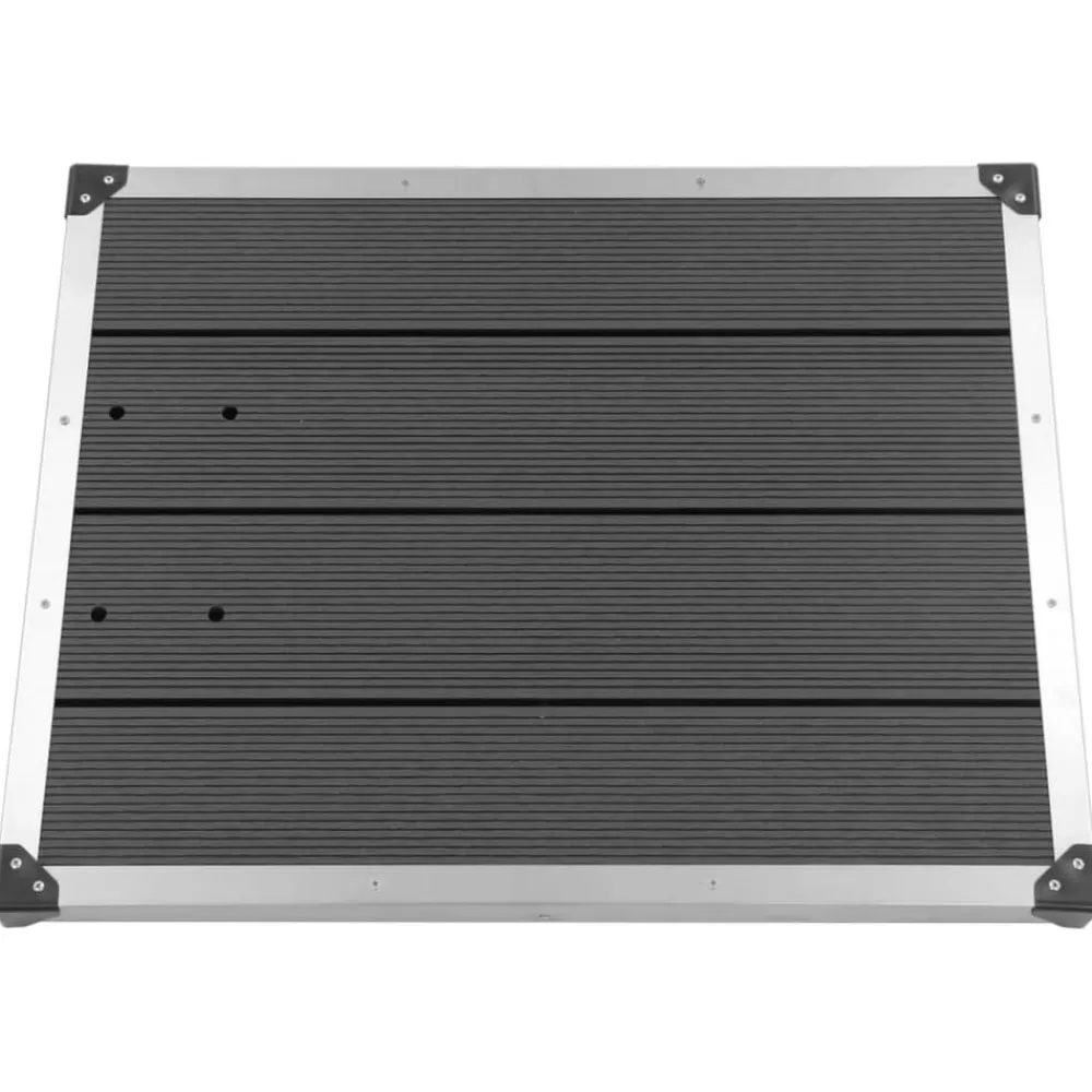 vidaXL Plato de ducha de jardín WPC acero inoxidable 80x62 cm Gris Best