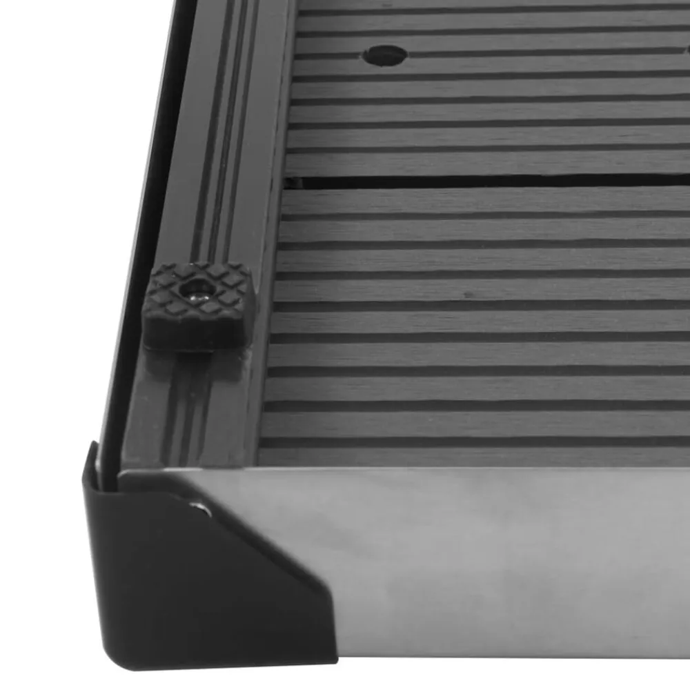 vidaXL Plato de ducha de jardín WPC acero inoxidable 80x62 cm Gris Best