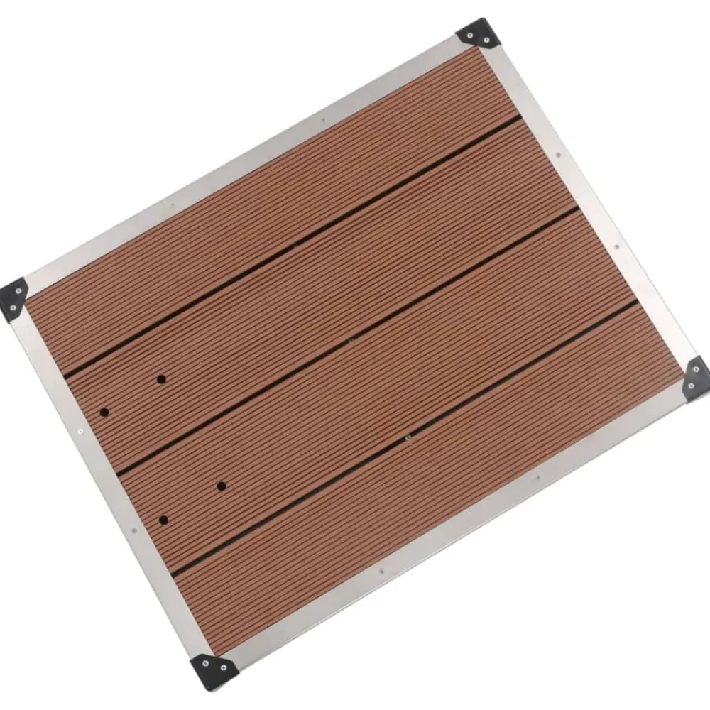 vidaXL Plato de ducha de jardín WPC acero inoxidable marrón 80x62 cm Marrón Sale