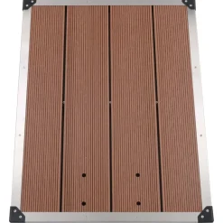 vidaXL Plato de ducha de jardín WPC acero inoxidable marrón 80x62 cm Marrón Sale