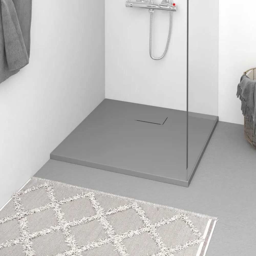 vidaXL Plato de ducha SMC 80x80 cm Gris Hot